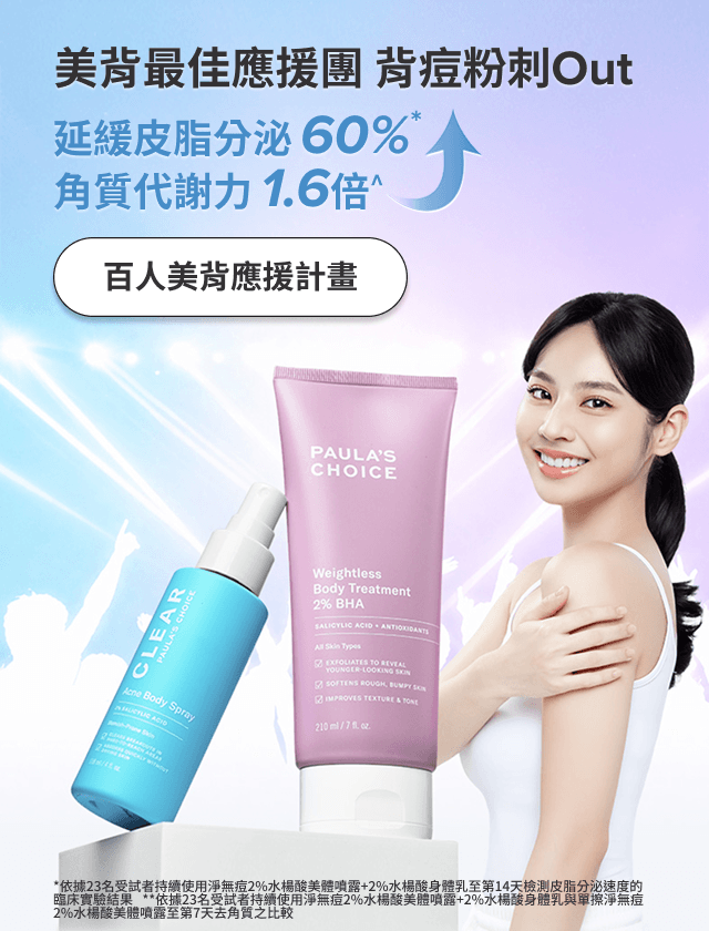 美背最佳應援團 背痘粉刺Out