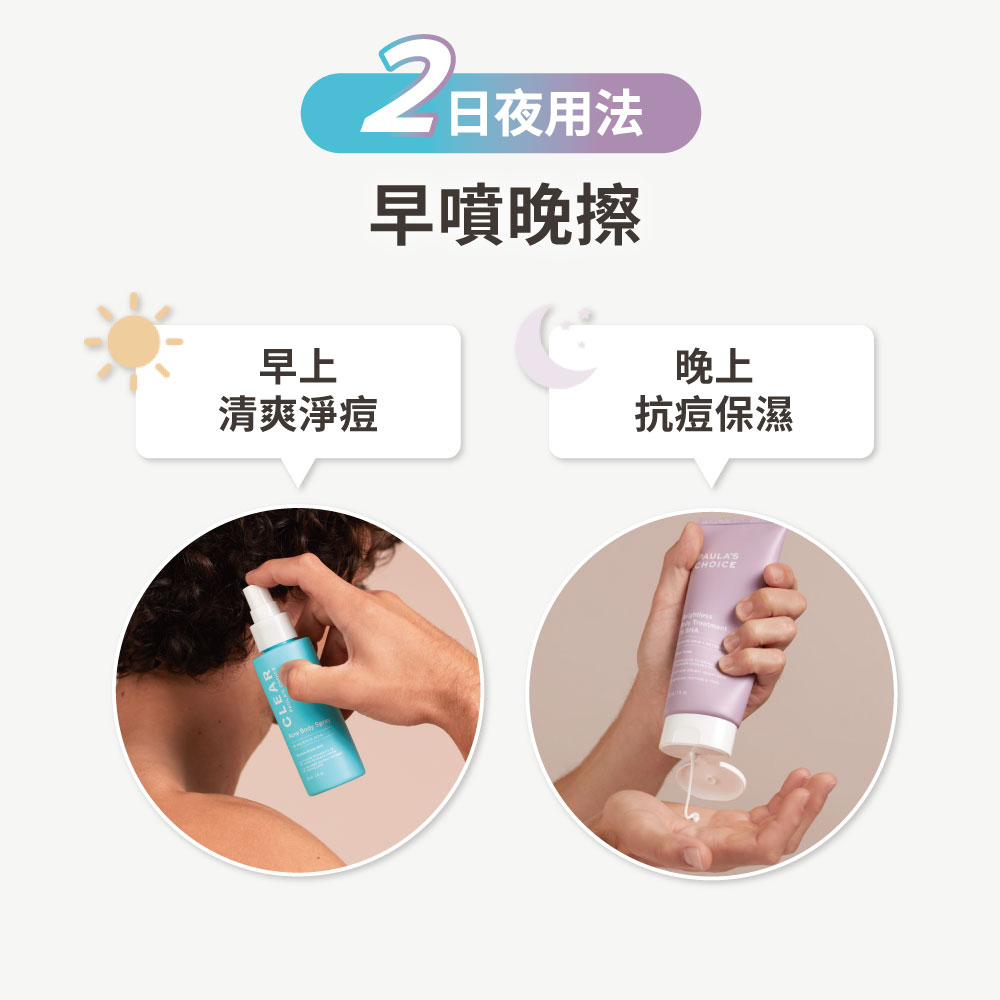 寶拉珍選2%水楊酸身體乳+淨無痘2%水楊酸美體噴露