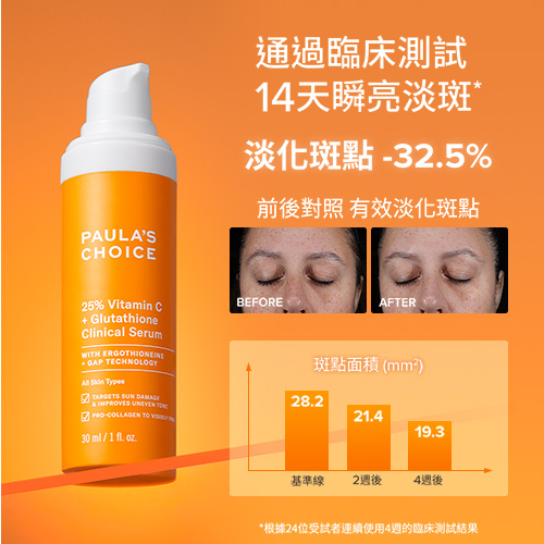 寶拉珍選C25瞬效亮白淡斑精華