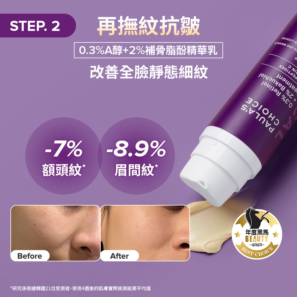 寶拉珍選【煥膚撫紋組】2%水楊酸精華液-星辰限定版+0.3%A醇+2%補骨脂酚精華乳